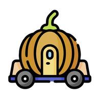 A pumpkin car with a door on it vector