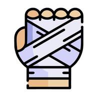 A hand with bandages on it vector