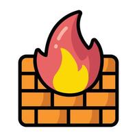 Simple Firewall colorful icon. The icon can be used for websites, print templates, presentation templates, illustrations, etc vector