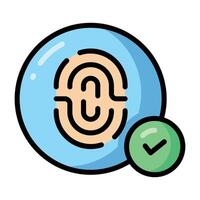 Simple Fingerprint colorful icon. The icon can be used for websites, print templates, presentation templates, illustrations, etc vector