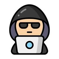 Simple Hacker colorful icon. The icon can be used for websites, print templates, presentation templates, illustrations, etc vector