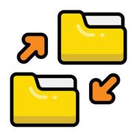 Simple Folder Sharing colorful icon. The icon can be used for websites, print templates, presentation templates, illustrations, etc vector