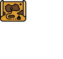 A map with a small piece of food in it vector