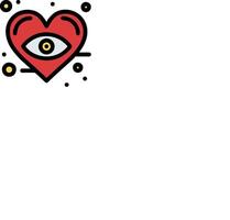 A red heart with an eye on it vector