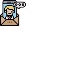 A cartoon man in an envelope with a phone vector
