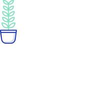 A plant in a pot on a white background vector