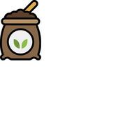 A brown pot with a green leaf in it vector