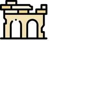 An icon of a building with a door and a window vector