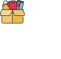 A box with clothes and other items inside vector