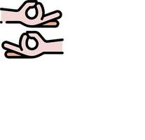Two hands are holding up a white object vector