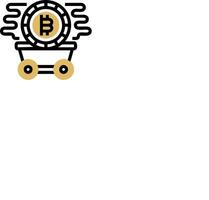 A bitcoin logo with a shopping cart vector
