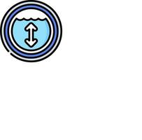 A blue and white logo with an arrow pointing up vector