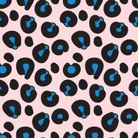 Leopard skin print on light pink backgroung. Groovy. Seamless. Abstract. Hand drawn vector