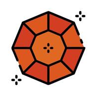 A red and orange octagon with a star in the center vector