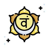 The chakra symbol is shown in a flower vector