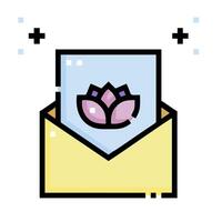 An envelope with a flower in it vector