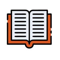 An open book icon on a white background vector