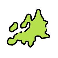 A green outline of a map of japan vector