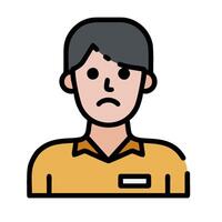 A man in a yellow shirt with a sad face vector