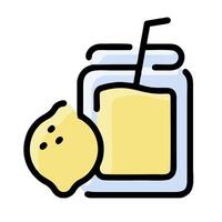 A jar of lemonade and a lemon slice vector