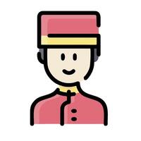 A cartoon character in a red uniform vector