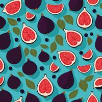 figs and leaves pattern vector
