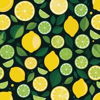 lemon and lime pattern illustration vector