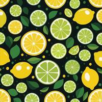 Pattern of lemons and limes vector