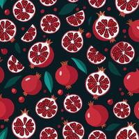 Pattern with pomegranate fruit vector