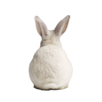 Cute Little White Rabbit from Back View Isolated on Transparent Background png
