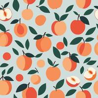 Pattern of oranges and leaves vector