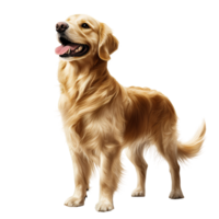 Happy Golden Retriever with Tongue Out Isolated on Transparent Background png
