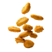 Pile of Chicken Nuggets Floating in Air Isolated on Transparent Background png