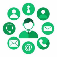 Contact stream buttons set Contact streams news banner collection design. vector