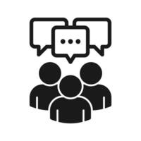 A group of people with speech bubbles above them vector