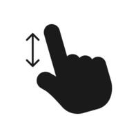 hand swipe icon. scroll page symbol. Pointing finger hand cursor arrow vector