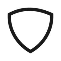 Shield logo template flat illustration, shielding icon in black and white color, security and protector symbol isolated on white background vector