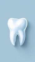Prominent tooth displayed against light blue background, showing triangular shape Vertical Mobile Wallpaper photo