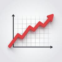 Red zigzag line on clean white grid shows data growth For Social Media Post Size photo