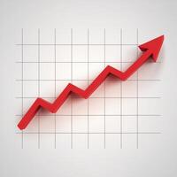 Red zigzag line on clean white grid shows data growth For Social Media Post Size photo
