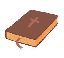 Closed Bible. symbol of holy scripture for Christians in cartoon style. Religious text containing stories and prophecies for Catholics and Orthodox. Old and New Testaments in flat style. vector