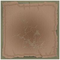 A vintage design background frame for a center city street map of Cholula, Mexico ,canvas texture to give it a painting feel. vector