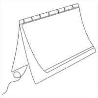 Continuous single line drawing calendar icon planning and scheduling concept design graphic illustration vector