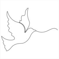 Single line continuous line drawing of bird minimalist bird pigeon outline design illustration vector