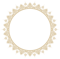 golden round frame border ornament design pattern, suitable for calligraphy frames, carvings, mosque decorations, invitations, etc png