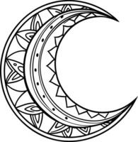crescent moon illustration vector