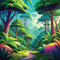 dschungel with tree illustration vector