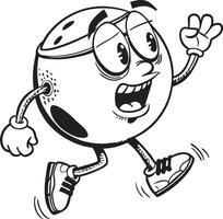 moon running with glasses illustration vector