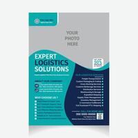Freight and Logistics Services Flyer design template vector