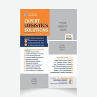 Freight and Logistics Services Flyer design layout vector